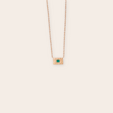 14K YELLOW GOLD EMERALD NECKLACE