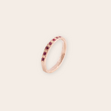 14K Yellow Gold with Ruby Stacker