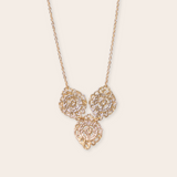 14k Yellow Gold Three Tier Lace Cast Necklace