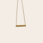 14K Gold Plate Long Bar Necklace