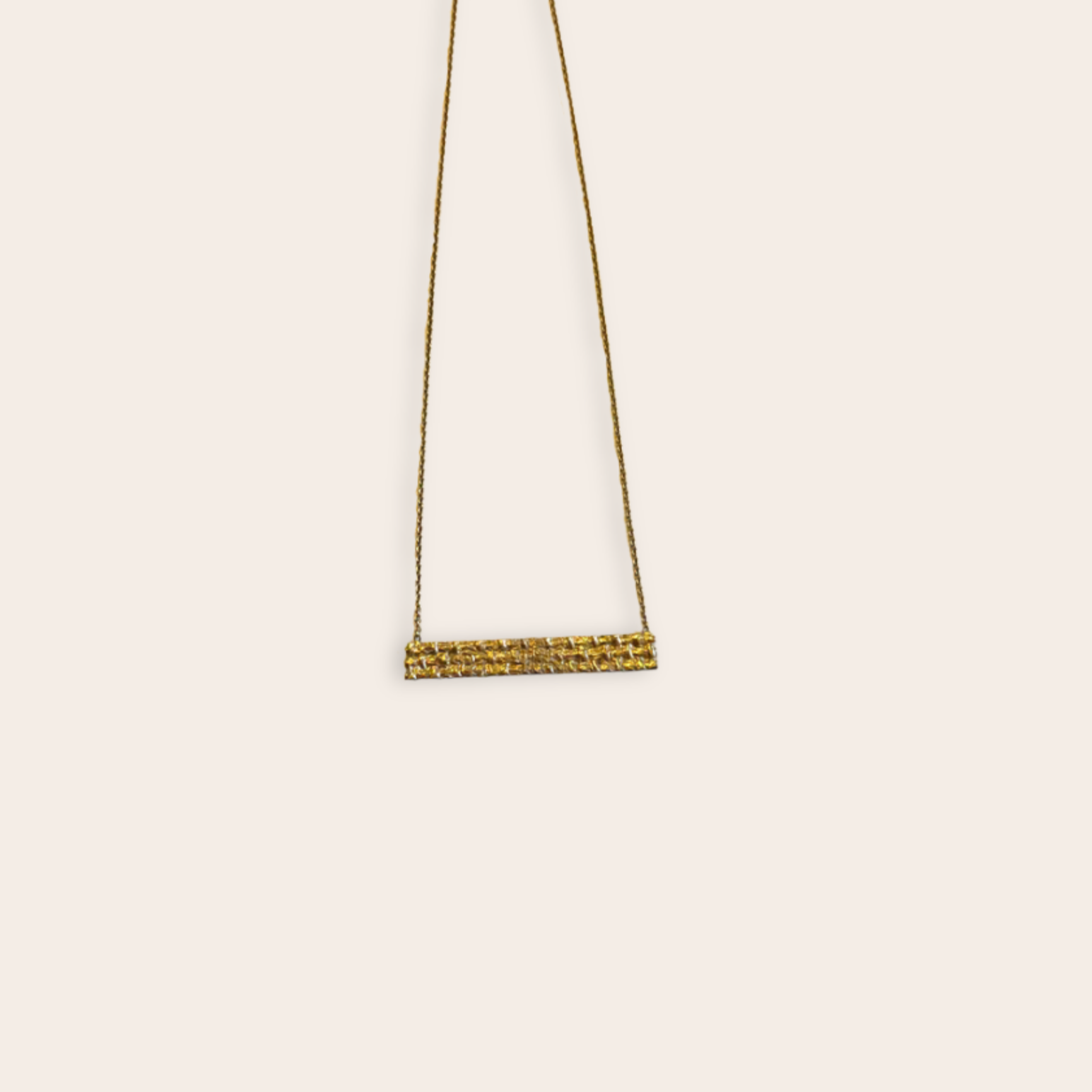 14K Gold Plate Long Bar Necklace