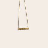 14K Gold Plate Long Bar Necklace