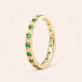 14K Yellow Gold Princess Cut Emerald Stacker