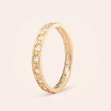 14K Canvas Skinny Stacker with Square Cut White Sapphires