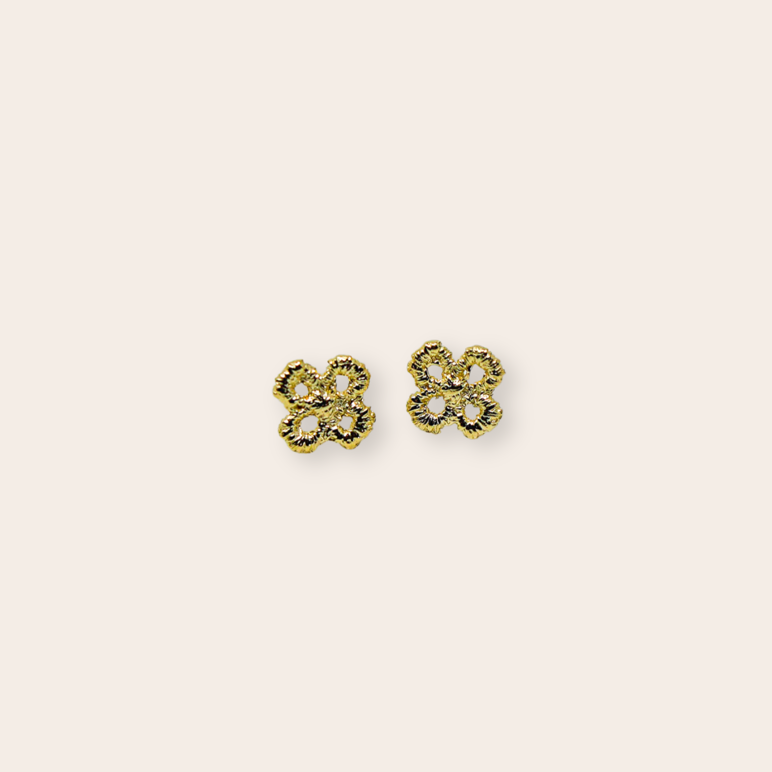 Gold Plate Clover Stud