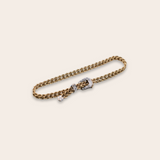 14K YG Estate Thin Diamond Belt Bracelet