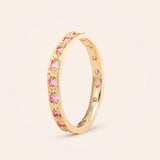 14K Canvas Skinny Stacker with Square Cut Lavender Sapphires {V.2}