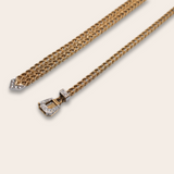 14K Yellow Gold Estate Thin Diamond Belt Bracelet