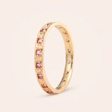 14K Canvas Skinny Stacker with Square Cut Lavender Sapphires {V.1}