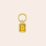 14K Yellow Gold Emerald Cut Yellow Sapphire Huggie Charms