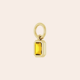14K Yellow Gold Emerald Cut Yellow Sapphire Huggie Charms