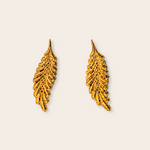 bronze long feather earring