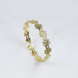 14K Yellow Gold Daisy Chain Bangle