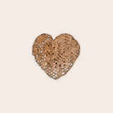 Bronze Burlap Heart Bolo Slide
