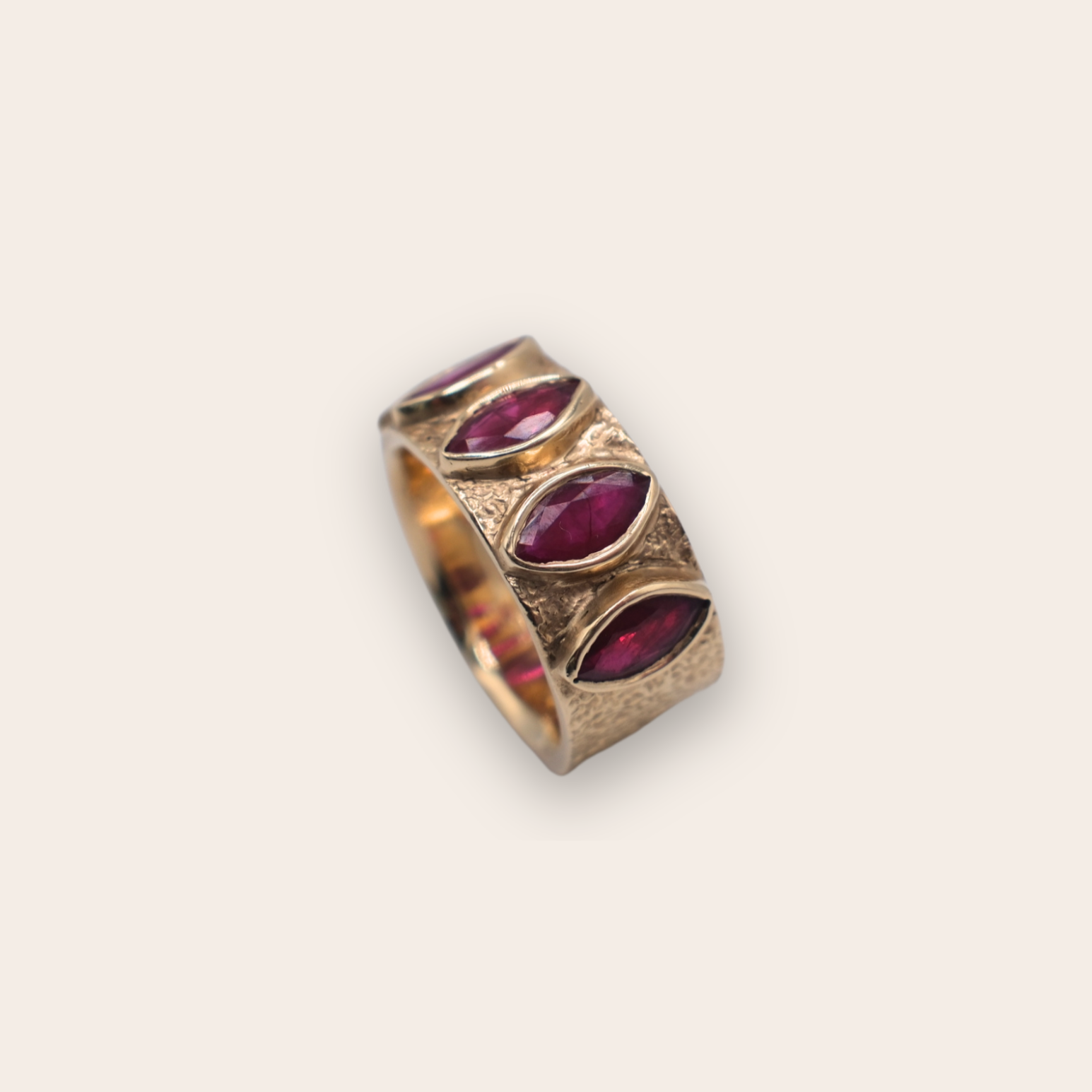 ruby bezel set cigar band