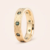 14K Canvas Mid Cigar with Round Cut Light Blue Sapphires {9}