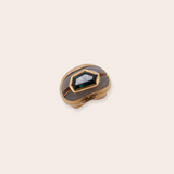 18k Yellow Gold Estate Ring with Sapphire, Agate & Enamel
