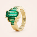 14K Yellow Gold Emerald Statement Ring