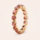 18K Yellow Gold Pink Garnet Estate Ring