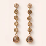 14K Rose Gold Discs with Brown Diamond