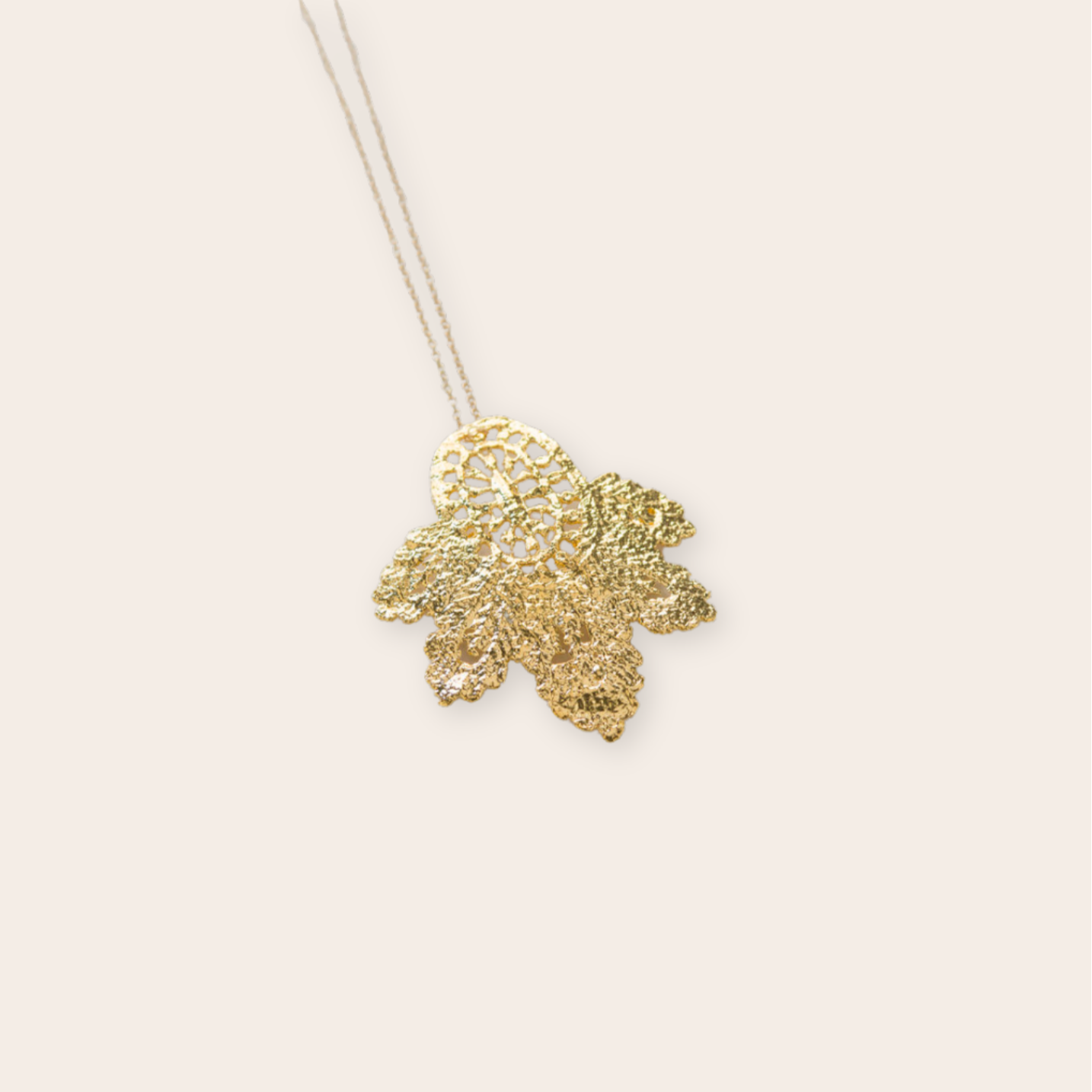 Gold Plate Feather Pendant
