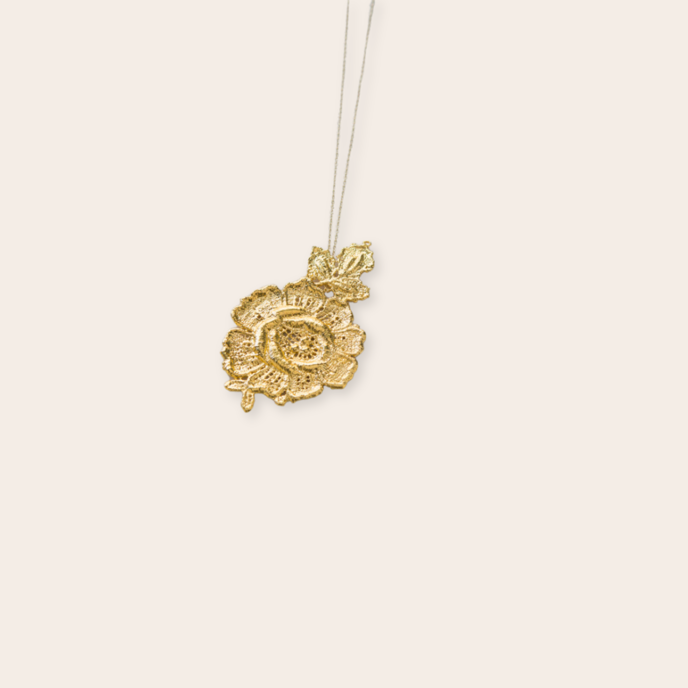Gold Plate Rose Pendant