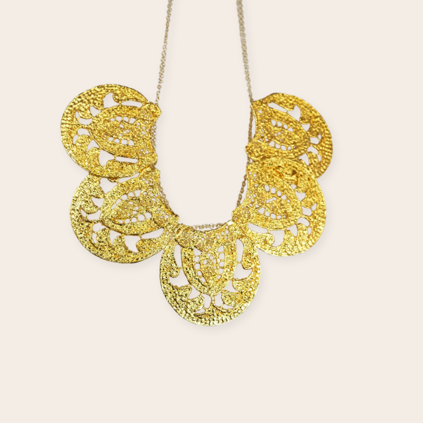 Gold Plate Scalloped Necklace
