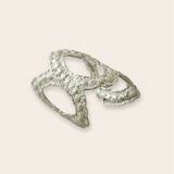 silver crochet cuff