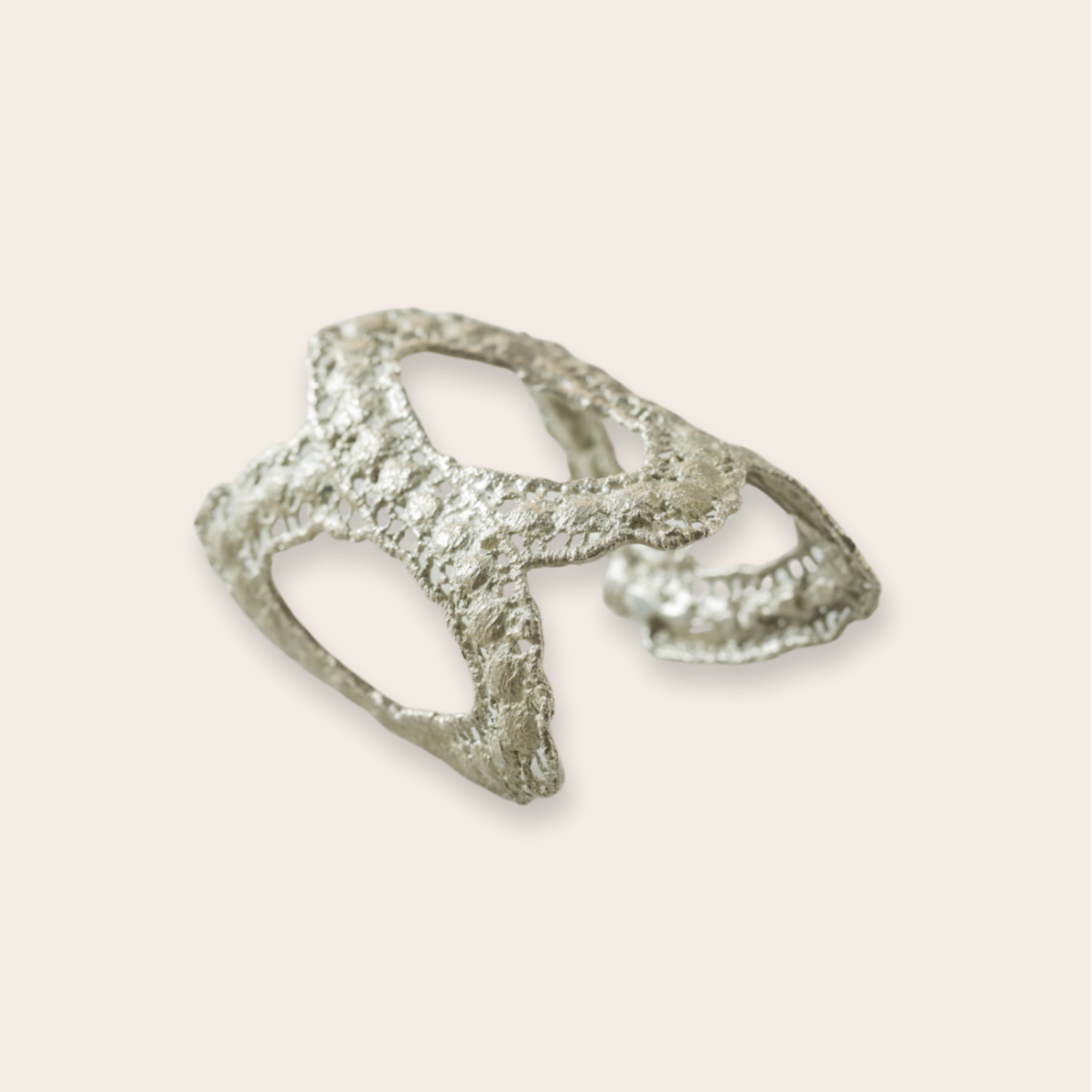 silver crochet cuff