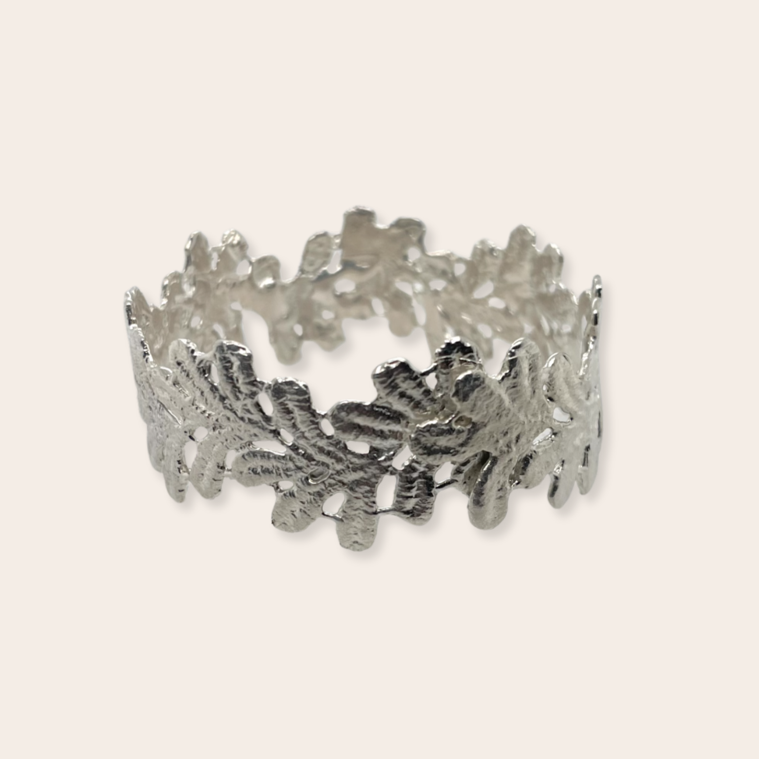 silver leaf bangle -340
