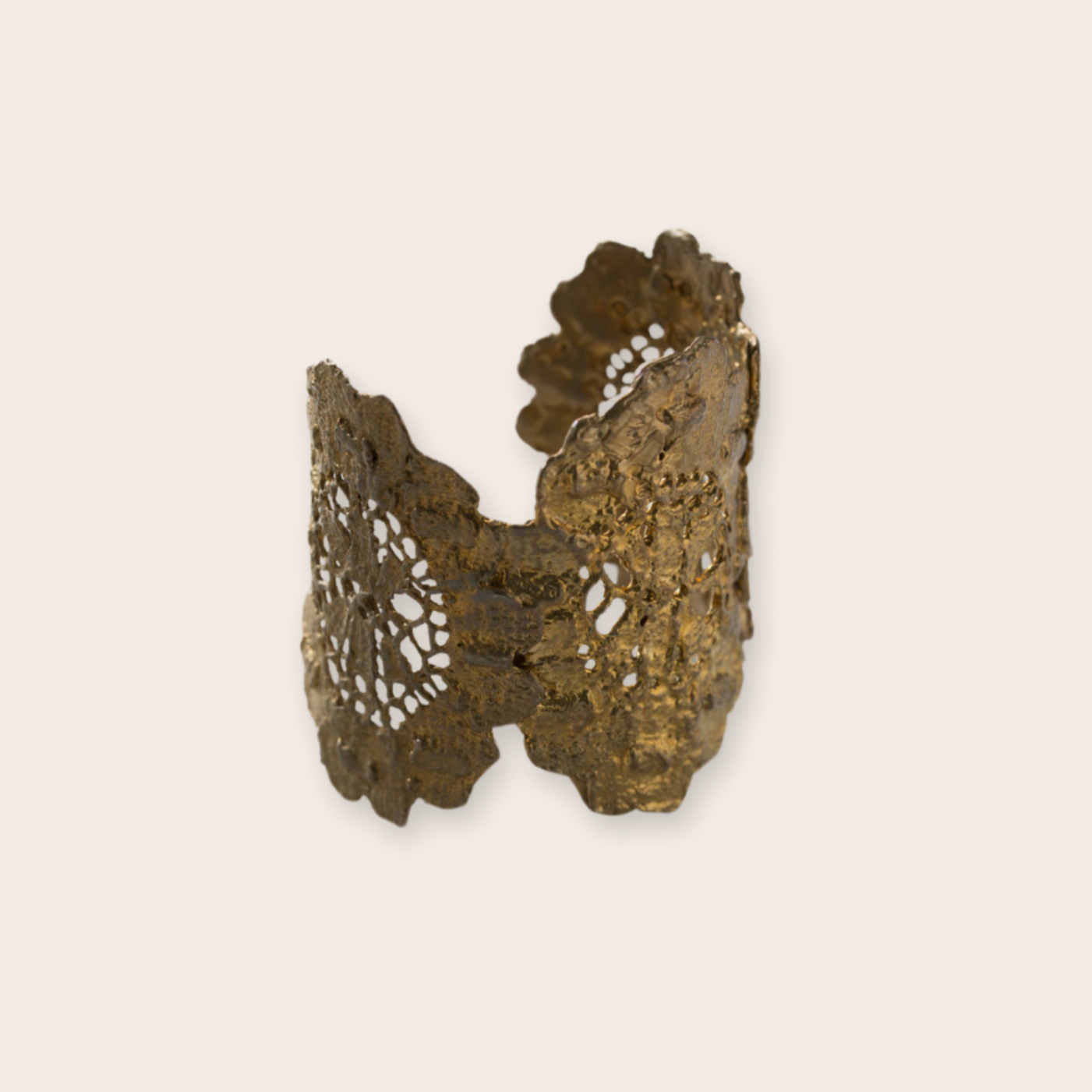 bronze flower cuff