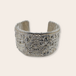 silver floral cuff 