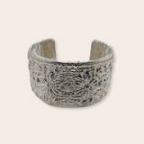 silver floral cuff 