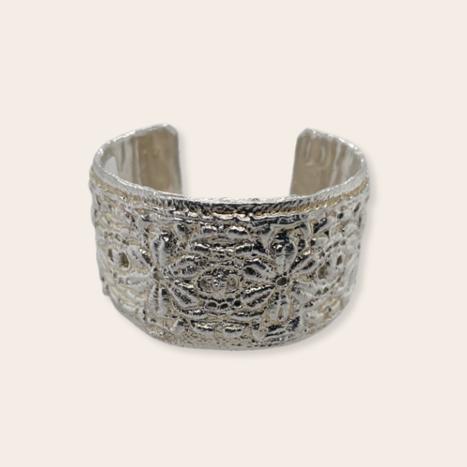 silver floral cuff 
