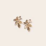 Bronze Asymmetrical Leaf Stud