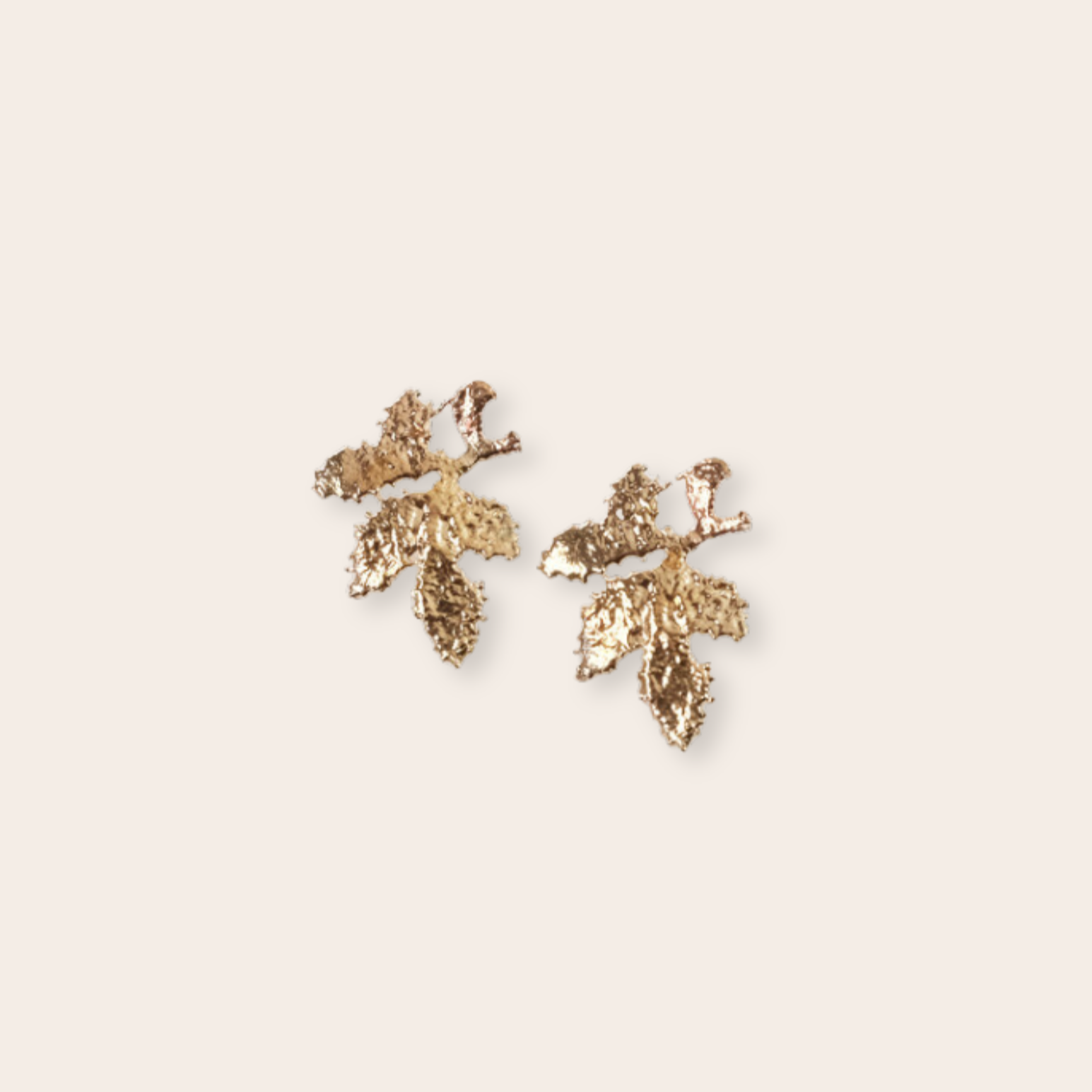 Bronze Asymmetrical Leaf Stud