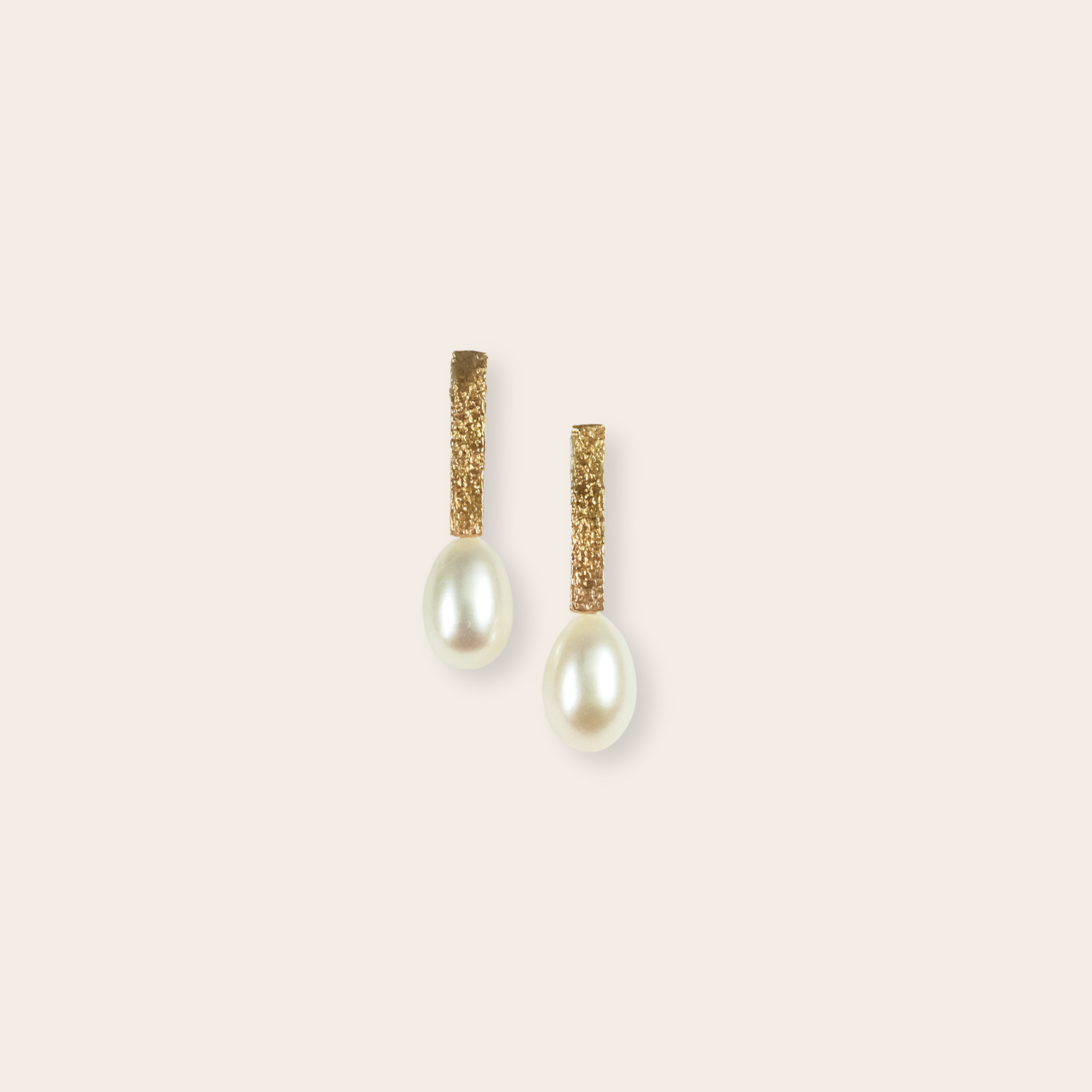 14k Rose Gold Canvas Bar with Pearl