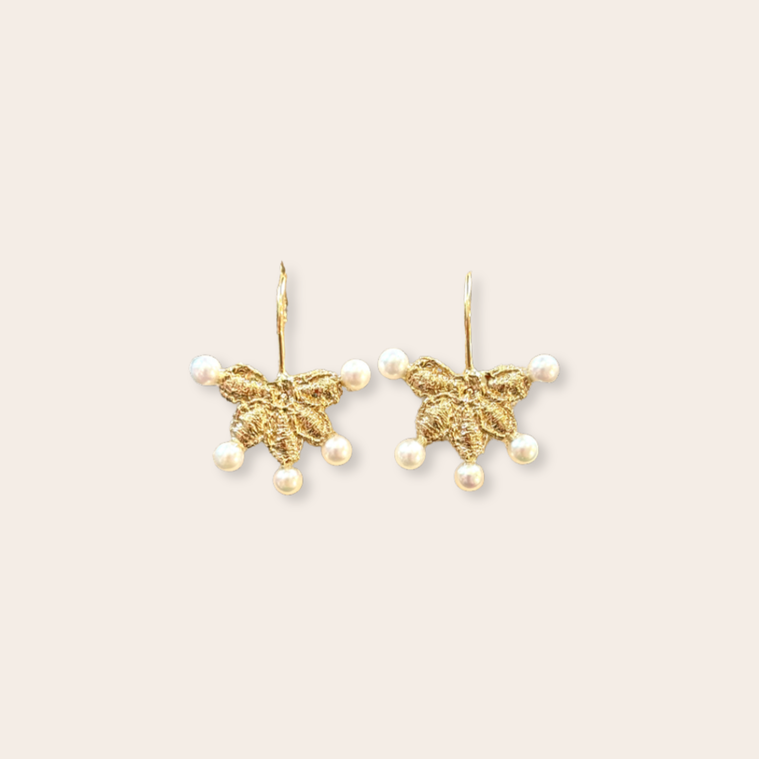 14K Yellow Gold with Pearls