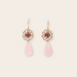 14k Yellow Gold Lace With Ruby Cabs and Opal Drop