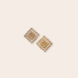 Gold Plate Square Studs