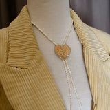 Bronze Burlap Heart Bolo Slide