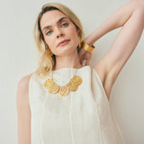 Gold Plate Scalloped Necklace