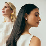 Silver Large Teardrop Post Earring