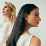 Silver Large Teardrop Post Earring