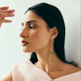 14K Yellow Gold Drops with Emeralds