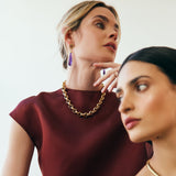 14K Yellow Gold Disc with Ruby, Lavender Sapphires, and Amethyst