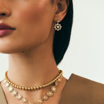 14K YG Victorian Diamond Cluster Estate Earring