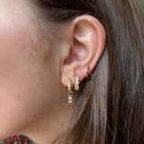 14K Yellow Gold Canvas Huggies