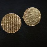 Denim Round Cufflinks - 14K Yellow Gold