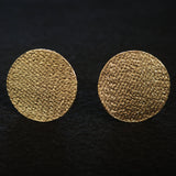 Denim Round Cufflinks - 14K Yellow Gold